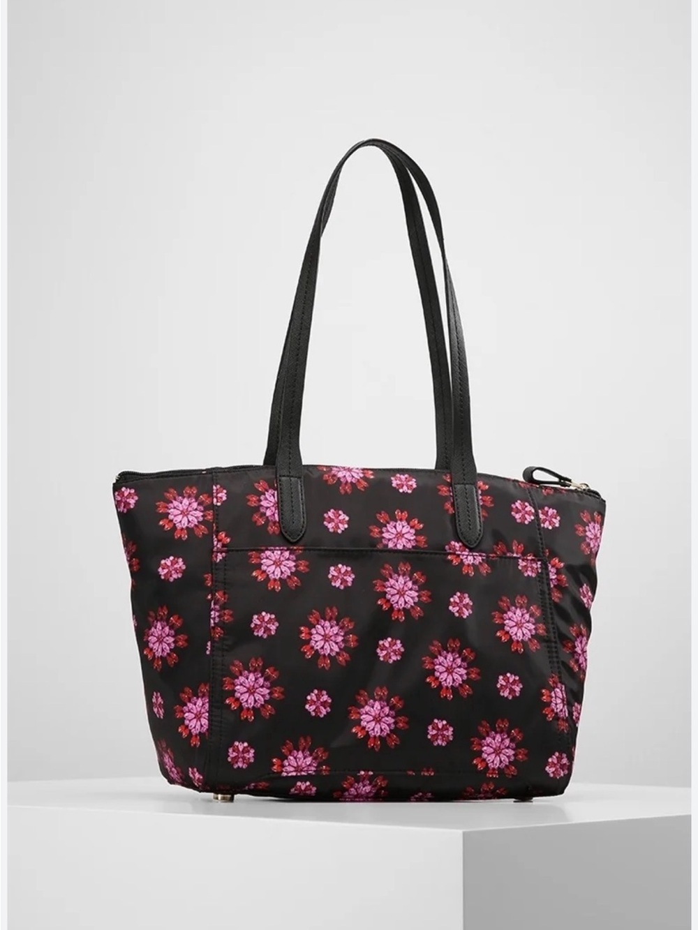 Michael Kors Black Tote with Pink Floral Motif - Picture 11 of 12